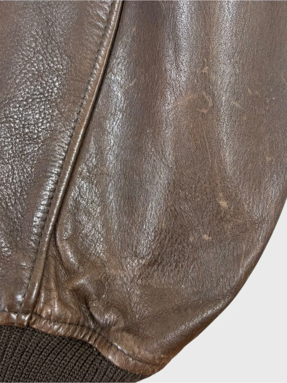 Avirex Vintage B-15 Brown Leather Bomber Jacket Size XL